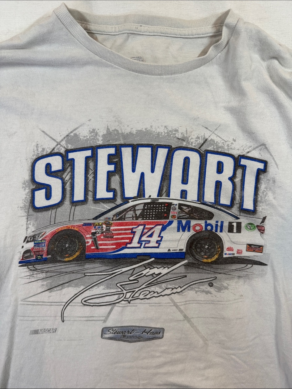 NASCAR Tony Stewart #14 Stewart-Haas Racing Graphic Tee White L